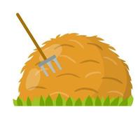 Sheaf of wheat ears. Rural crop. Autumn rustic element. Cartoon flat illustration. Bunch of harvest haystack vector