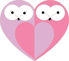 Cute couple of owls in love vector