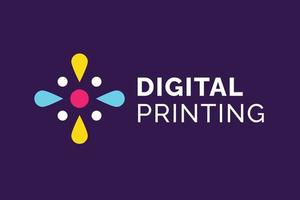 diseño de logotipo de impresión digital moderno y colorido vector