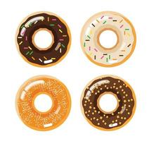 set of donuts isolated element vector illustration