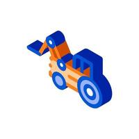 Case Loader Tractor Vehicle isometric icon vector illustration