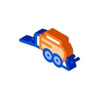 Hay Pressing Trailer Vehicle isometric icon vector illustration