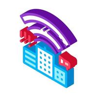 Building With Radiowaves isometric icon vector illustration