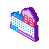 Industrial Plant Building isometric icon vector illustration