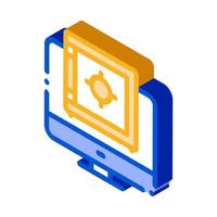 Computer Internet Safe Bank isometric icon vector illustration