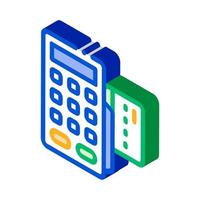 Payment Terminal Bank Card isometric icon vector illustration