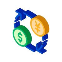 Currency Money Dollar Yen isometric icon vector illustration