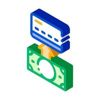 Putting Money Cash On Card isometric icon vector illustration
