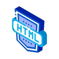 lenguaje de codificación sistema html icono isométrico ilustración vectorial vector