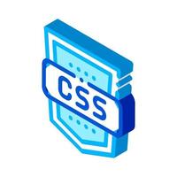 lenguaje de codificación sistema css icono isométrico ilustración vectorial vector