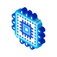 Computer Element Processor isometric icon vector illustration