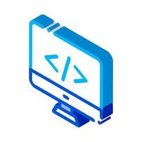 Coding Computer Monitor isometric icon vector illustration