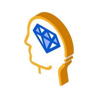 Diamond Man Hat isometric icon vector illustration