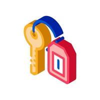 Car Key Label isometric icon vector illustration