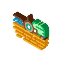 Tractor On Field isometric icon vector illustration