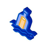 Message In Bottle isometric icon vector illustration