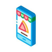 Slice Pizza Phone isometric icon vector illustration