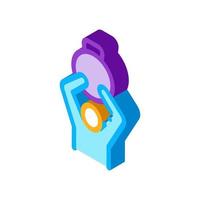 Man Hold Weight isometric icon vector illustration