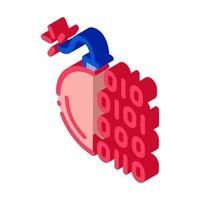 Binary Code Bomb isometric icon vector illustration