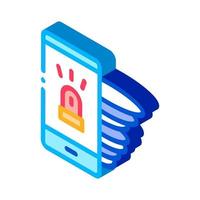 Alarm Smartphone isometric icon vector illustration