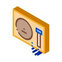 Gong isometric icon vector illustration