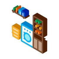 Laundry isometric icon vector illustration