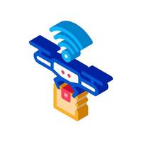 Flying Drone isometric icon vector illustration