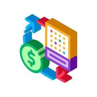Exchange Lottery Sheet for Money isometric icon vector illustration