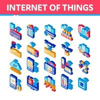 Internet Of Things Isometric Icons Set Vector