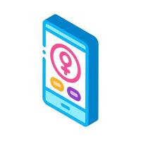 Phone Call Female isometric icon vector illustration