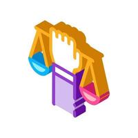 asimiento de la mano escalas icono isométrico ilustración vectorial vector