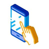 Hand Touch Phone isometric icon vector illustration