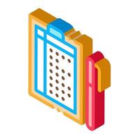 Pen And List isometric icon vector illustration