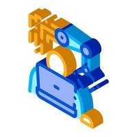 Programming Robot isometric icon vector illustration