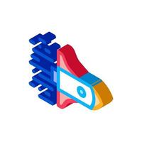 Rocket Fast Fly isometric icon vector illustration