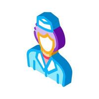 Stewardess Woman Silhouette isometric icon vector illustration