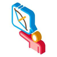 Human Talk About Archery isometric icon vector illustration