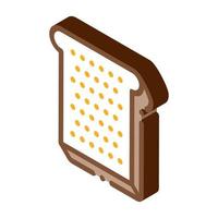 Toast Sliced Bread Piece isometric icon vector illustration