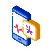 Voice Wave On Phone Screen isometric icon vector illustration