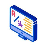 Computer Translation Program isometric icon vector illustration