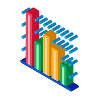 Ilustración de vector de icono isométrico infográfico estadístico