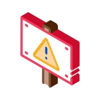 Warning Nameplate isometric icon vector illustration