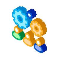 Teamwork Gear isometric icon vector illustration