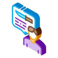 Man Talking Knife isometric icon vector illustration