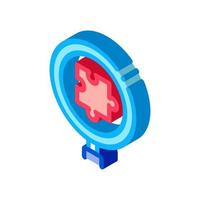 Puzzle Research isometric icon vector illustration