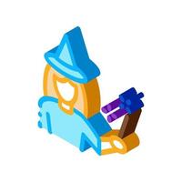 Wizard Woman isometric icon vector illustration