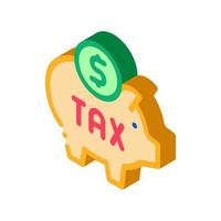 ilustración de vector de icono isométrico de caja de dinero de impuestos