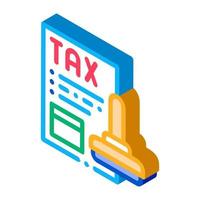 Tax Paper Stamp Isometric Icon Vector Illustration