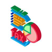 Tax Diagram Isometric Icon Vector Illustration