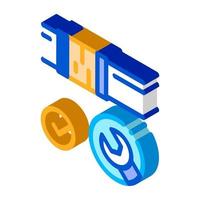 Fixed Pipe Wrench Isometric Icon Vector Illustration